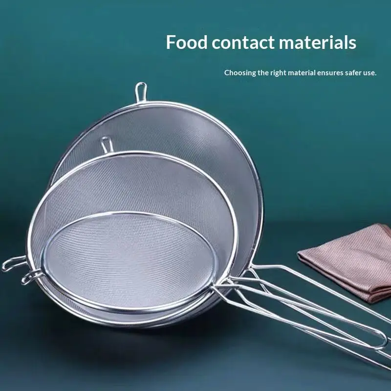 Ergonomic Kitchen Strainer For Christmas Recipes Non Slip Handle Hook Sturdy Fine Mesh For Draining Rinsing