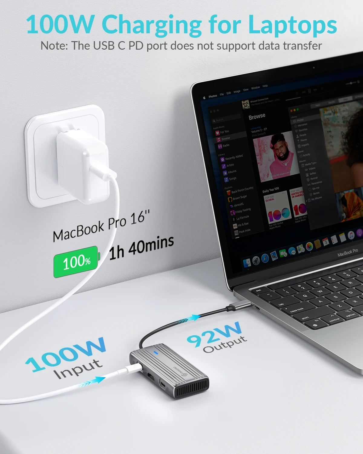 PHIXERO Type-C 6-IN-1 Docking Station 5Gbps Transmission Protocol PD100W 4K HDIM For MacBook Pro Lenovo Galaxy