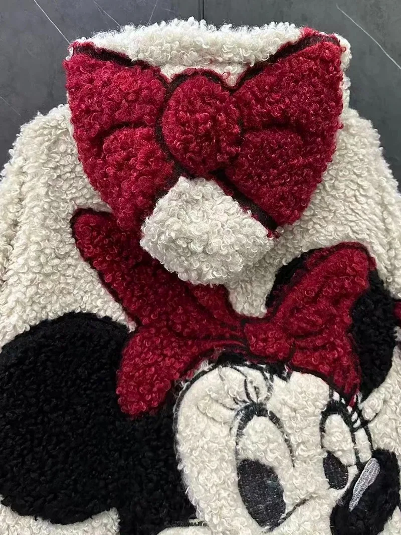 شعبية الخريف الشتاء هوديس الصناعة الثقيلة الكرتون صوف الضأن المتضخم طويلة الأكمام مقنعين البلوز سترة الإناث #2