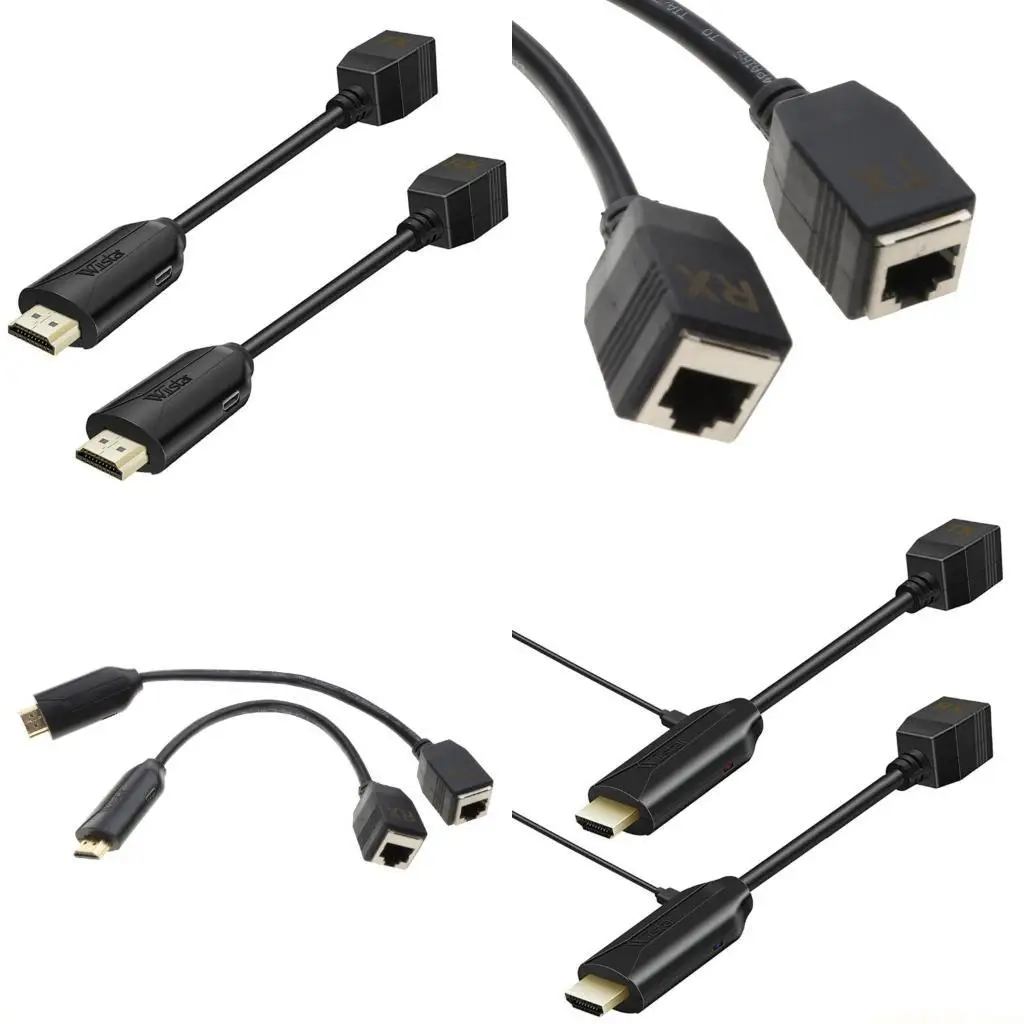 

1 комплект HDMI-совместимого сетевого кабеля RJ45 Lan-Ethernet удлинитель с паяным соединением 1080P — высокая видео —