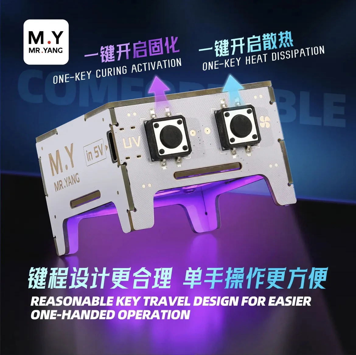 

YCS M.Y SUV 101 3W UV Curing Fast Cooling Fan UV Curing Lamp Motherboard IC Fast Heat Dissipation