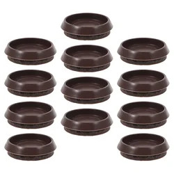 12 Pcs Chair Cushion Fixed Caster Cup Rug Floor Protector Felt Leg Protectors Furniture Coasters