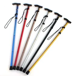 Walking Stick Trekking Poles Telescopic Fold Crutches Hiking Stick Crutch Elderly Metal Stick Walking Cane Outdoor Multifunction