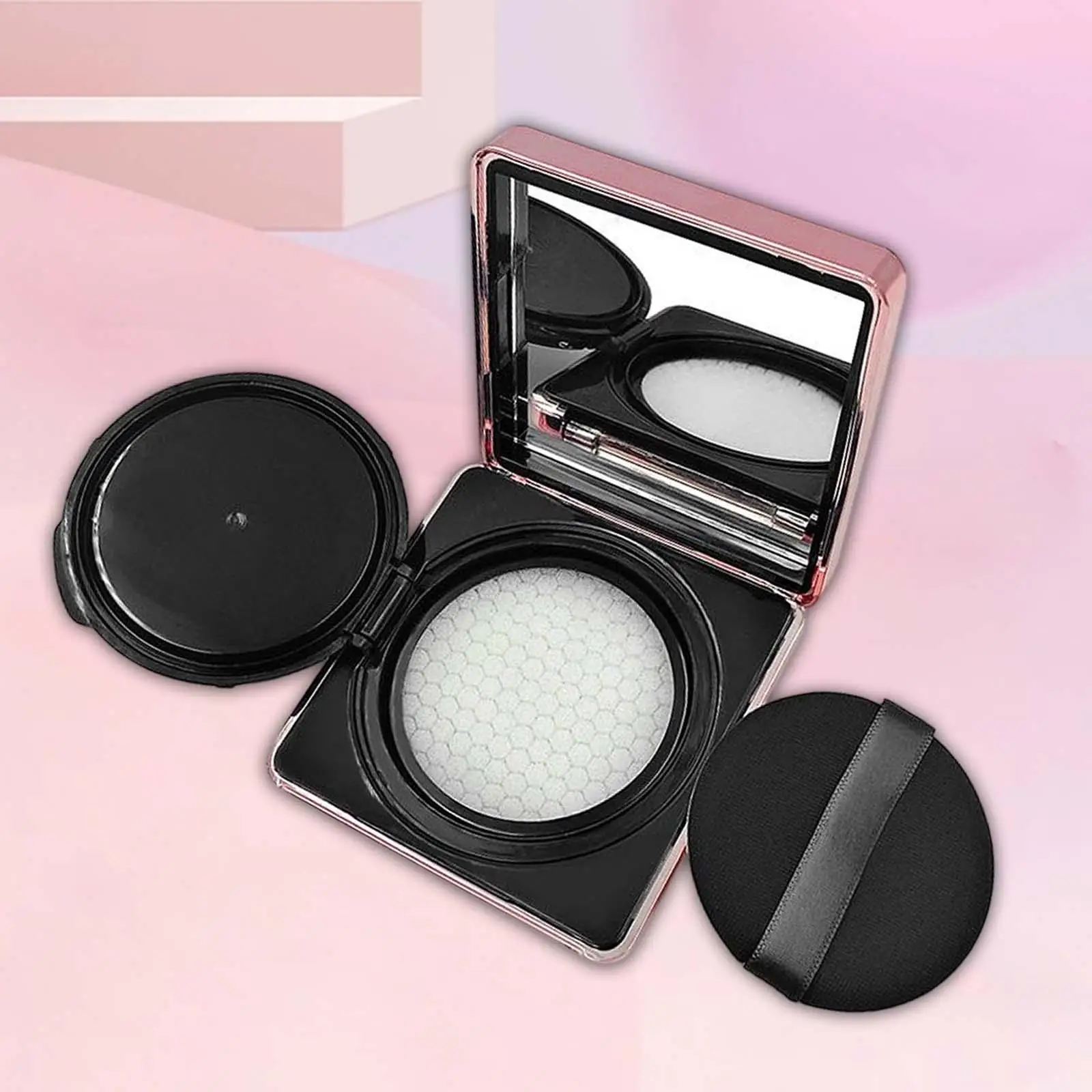 Empty Air Cushion Puff Box Cosmetic Makeup Powder Container DIY with Powder Puff and Mirror Liquid Foundation BB cc Cream Case