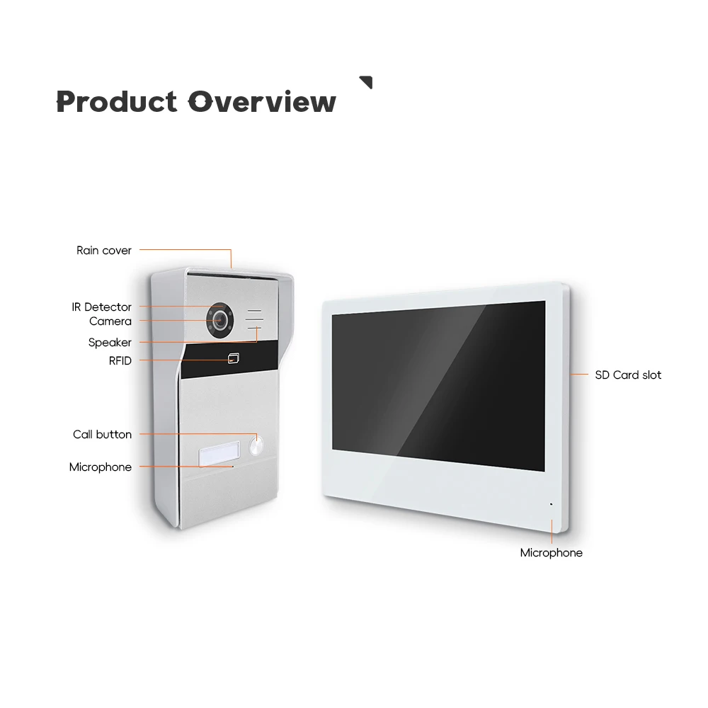 Smart Tuya App Control Unlock Video Door Phone With Color Camera Outdoor Call Panel Intercom System For Apartment