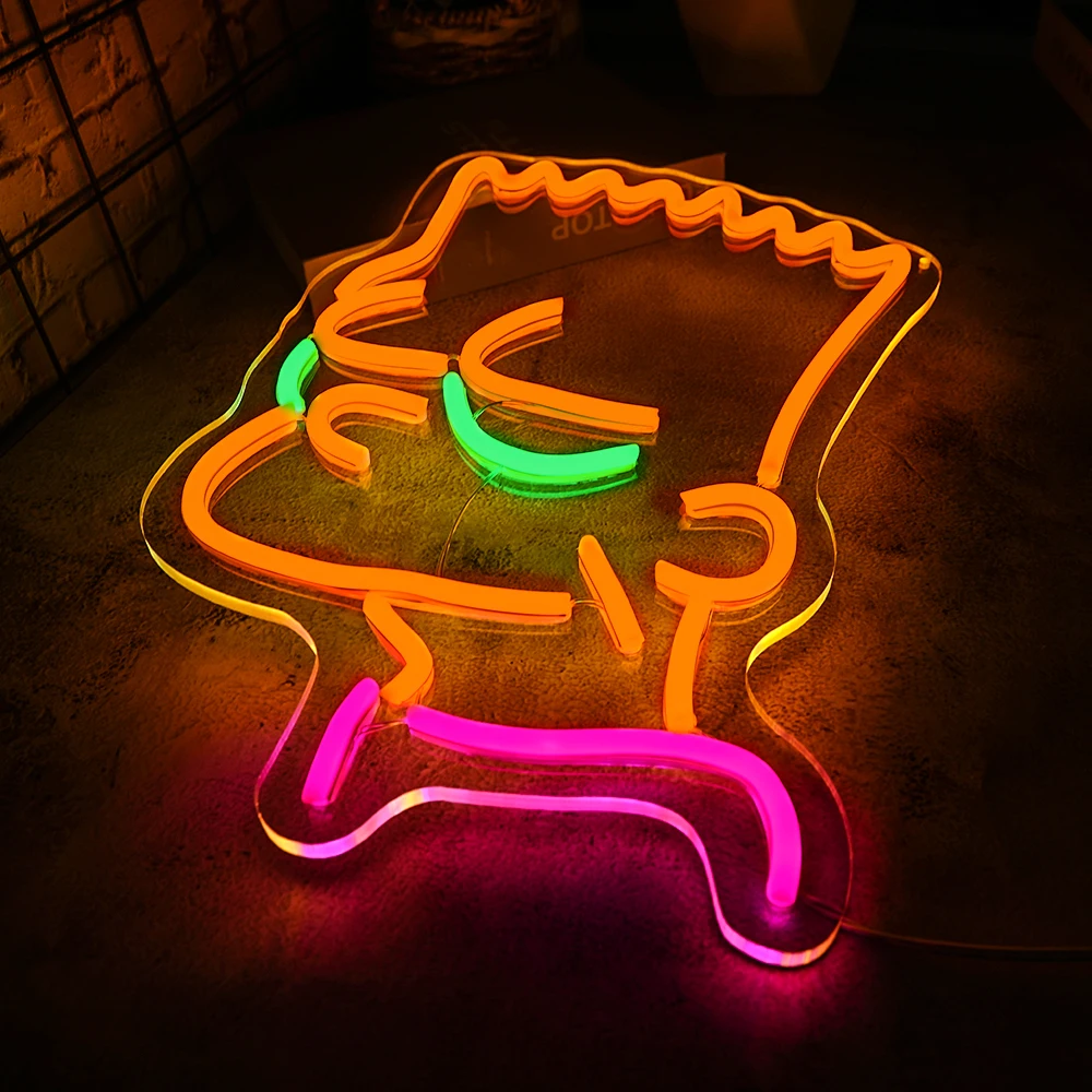 Imagem -04 - Anime Handmade Led Neon Sign Decoração para Casa Wall Art Decoração do Quarto Mens Cave Game Room Presente Bonito