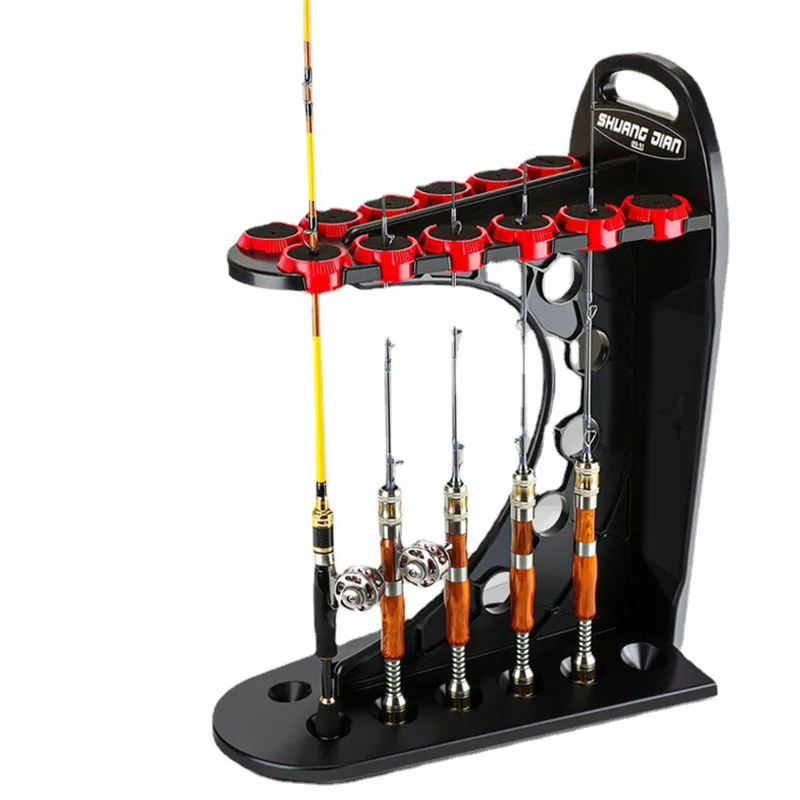 12 Grid Fishing Rod Display Stand C Shape Lure Rod Storage Rack Indoor Ship Yacht Fishing Rod Holder With 360° Rotatable Bayonet
