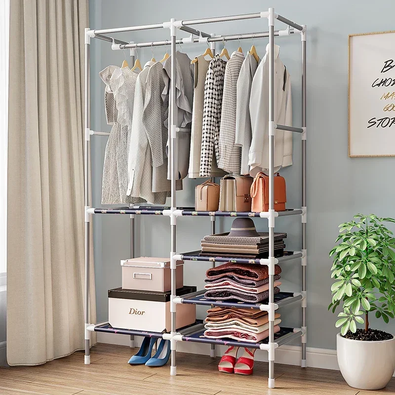 Hanger floor to bedroom clothes storage rack room hanging hanger simple clothes rack household storage rack small wardrobe