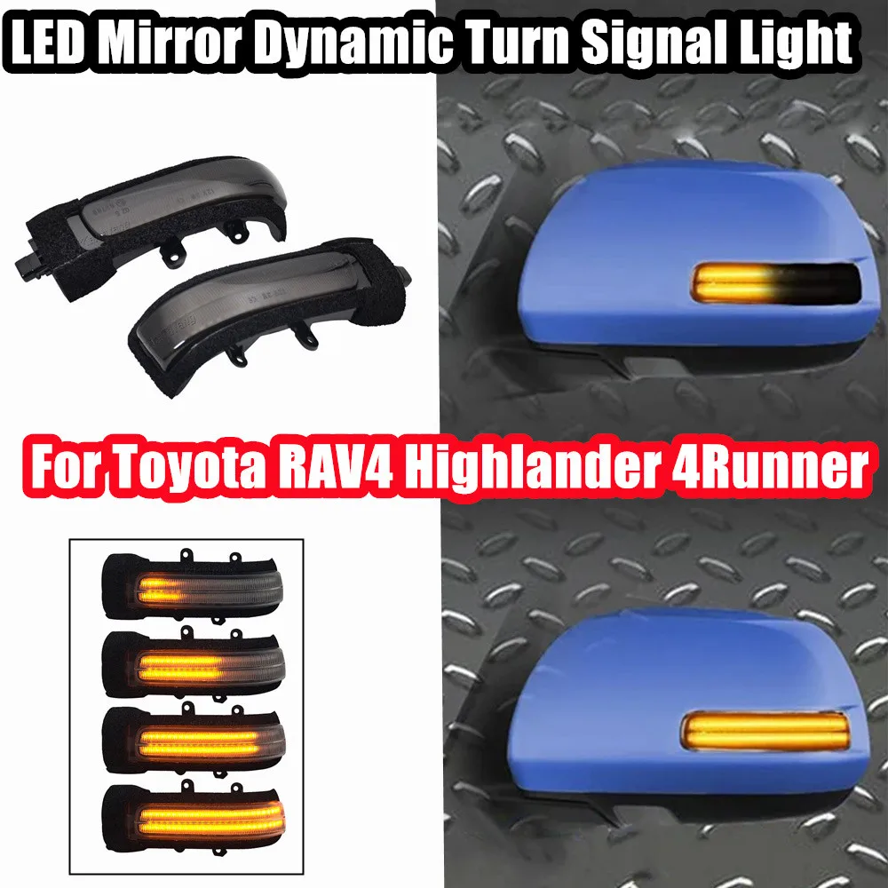 Dynamic Blinker Turn Signal Light For Toyota RAV4 XA30 Estima Alphard AH20 Vellfire Noah R70 Voxy 4Runner N280 Tacoma Highlander