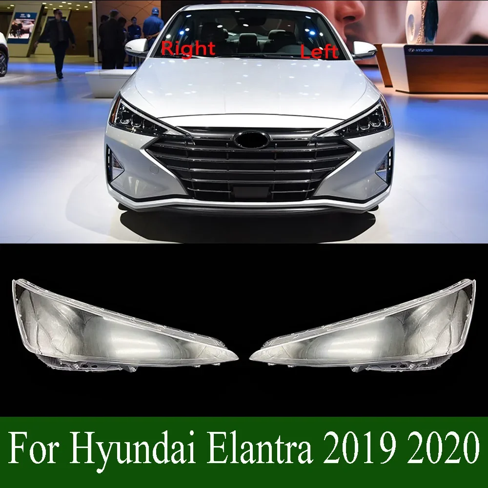 

For Hyundai Elantra 2019 2020 Car Headlight Glass Cover Clear Automobile Left Right Headlamp Head Light Lens Covers Styling