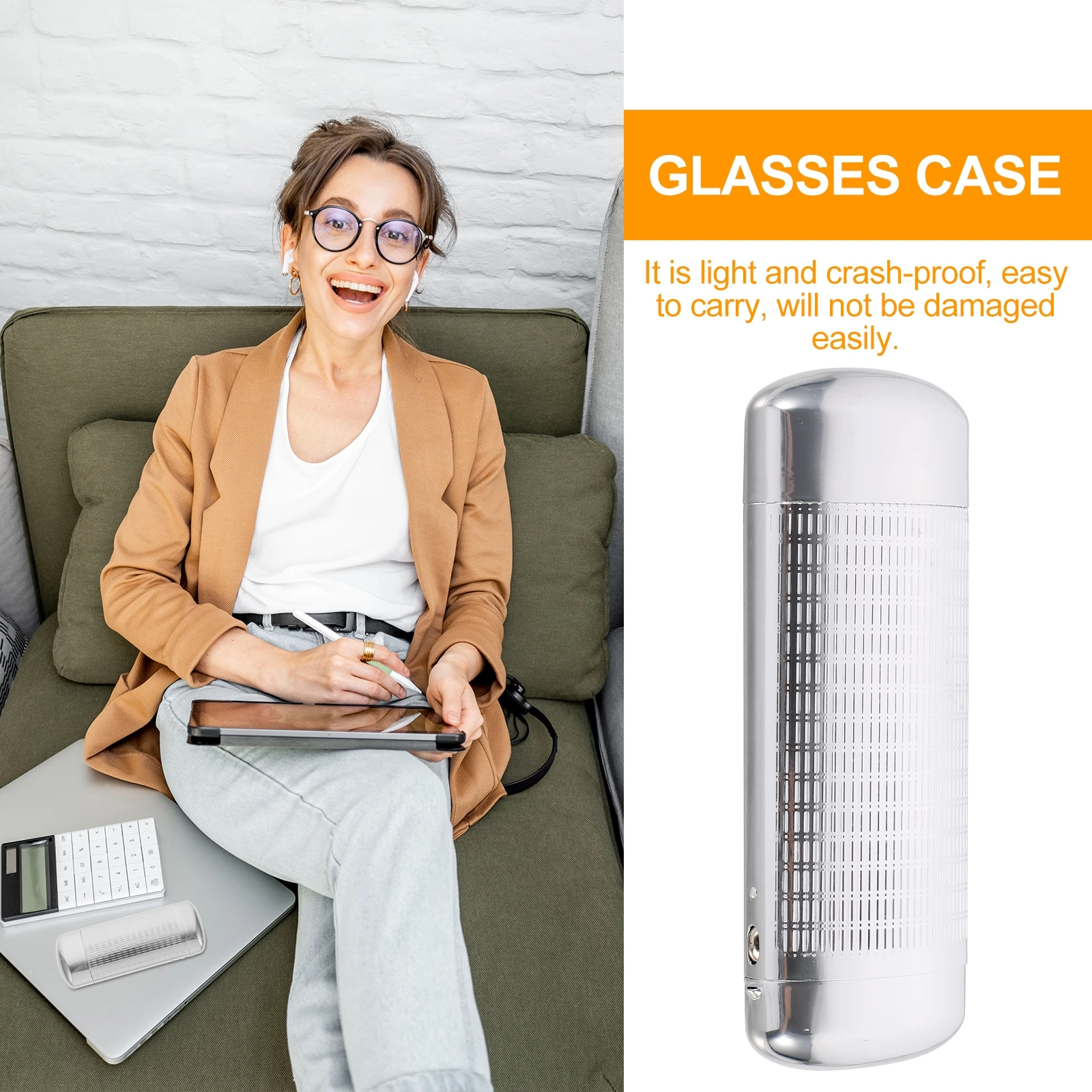 

Aluminum Glasses Case Lightweight Portable Hard Shell Silver Protector Box for Eyeglasses Travel Storage Durable Gift