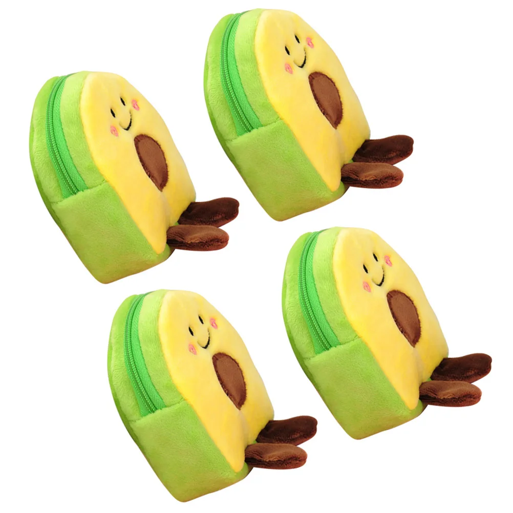

4pcs Coin Pouch Avocado Shaped Purse Small Wallet For Lightweight Change Bag Portable Daily Use Travel Essential