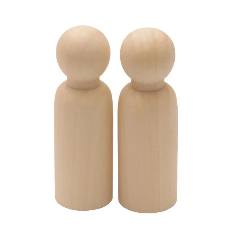 10pcs 90mm Solid Hard Wood DIY Unfinished Wooden Peg Dolls Create Your Own Characters with Unfinished Wooden Doll Bodies