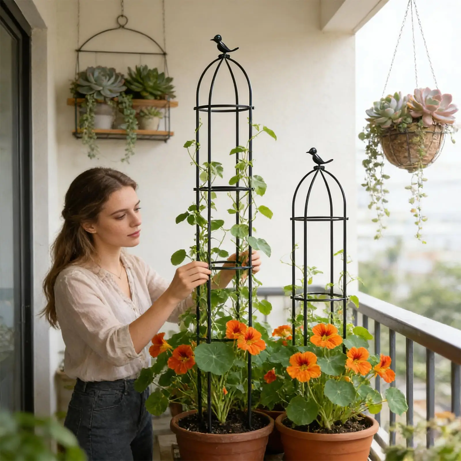 Plant Trellis Outdoor Decorative Frame Supports Plant Stakes for Indoor for Outdoor Indoor Rose Clematis Vegetable Fruit