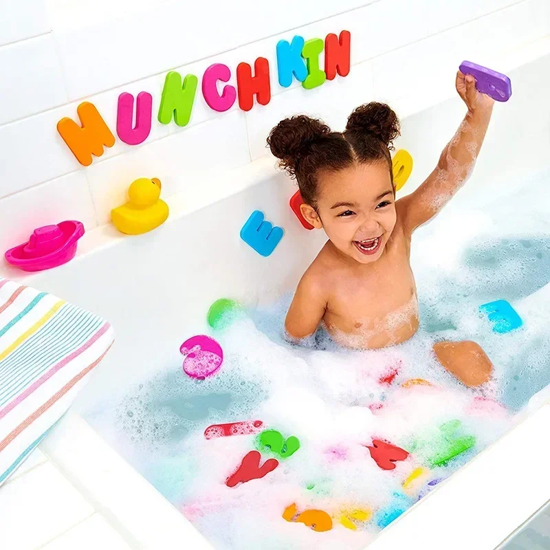 36pcs/Set Alphanumeric Letter Puzzle Baby Bath Toys Soft EVA Kids Baby Water Toys For Bathroom Early Educational Suction Up Toy