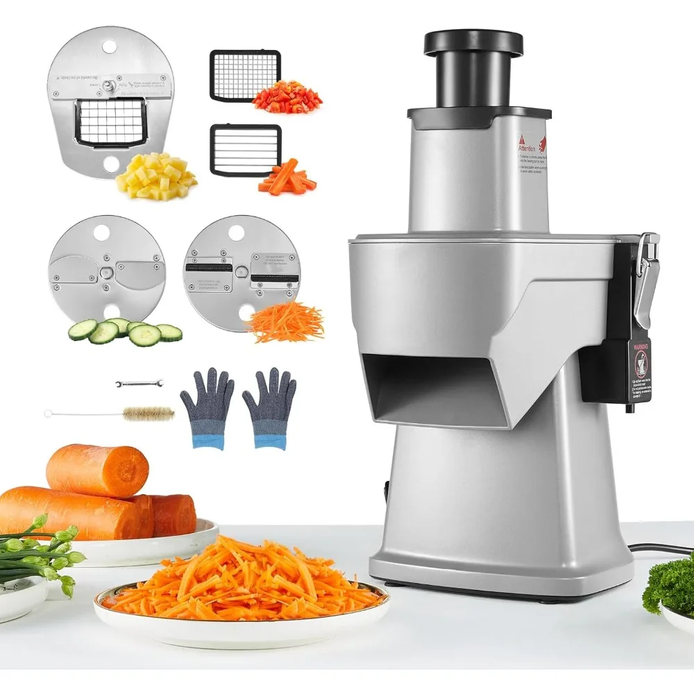 Electric Vegetable Slicer, 4 in 1 Multifunctional Food Cutter, 200W Vegetable Chopper for Slicing Shredding Dicing