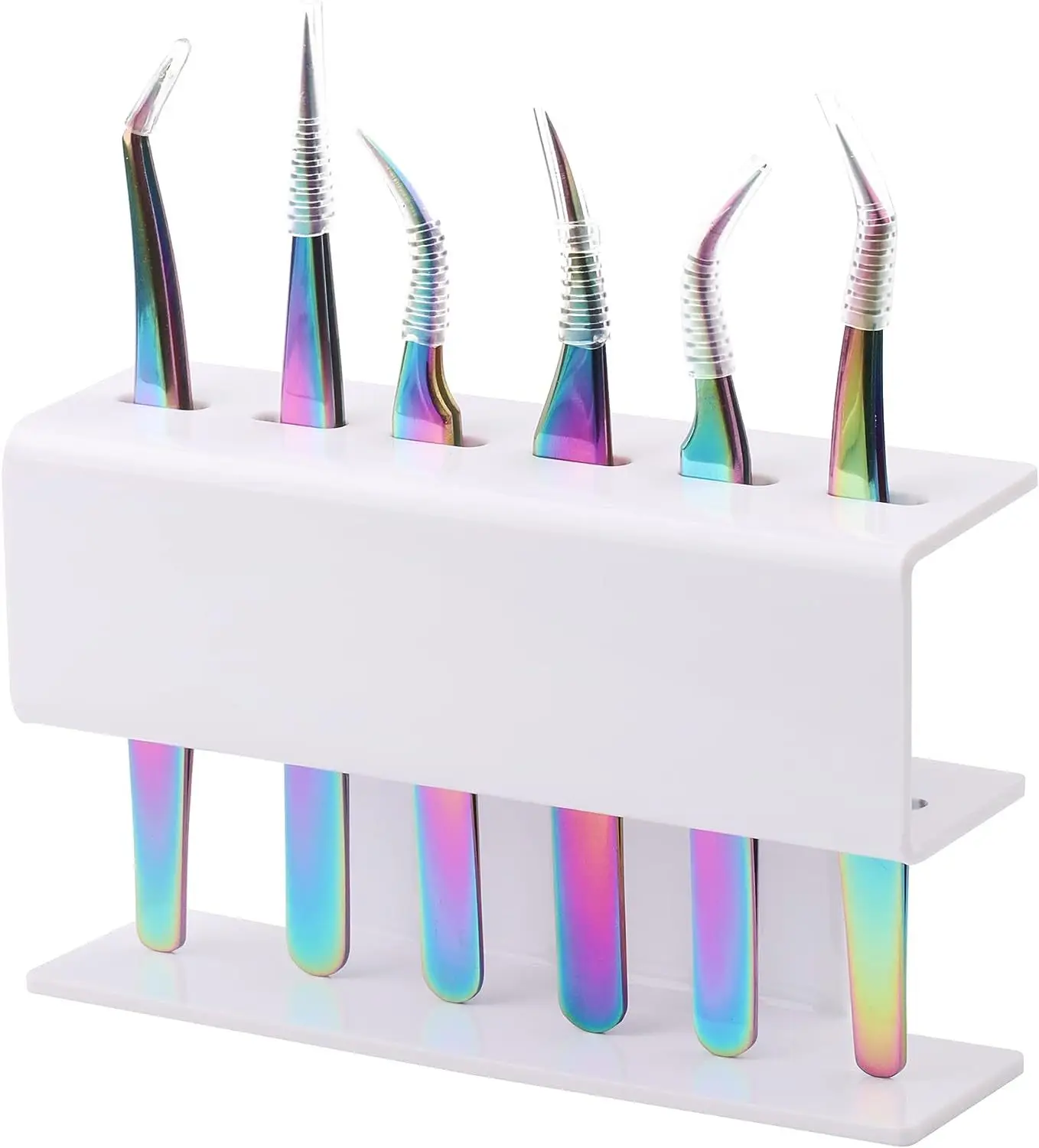 Eyelash Tweezers Storage Holder 6 Holes Rack Portable Tweezers Organizer Shelf Eyelash Extension Makeup Tool Acrylic Stand