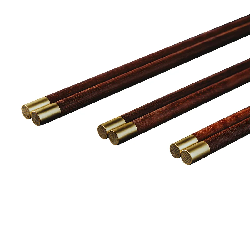 Red sandalwood chopsticks lacquerless gift box 10 pairs of sets of high-grade blessing chopsticks gifts home gifts.