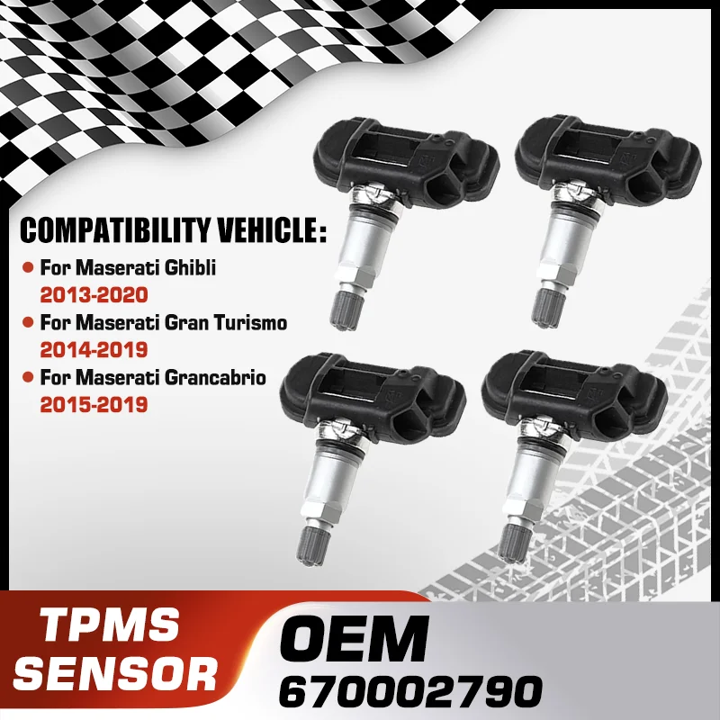 

1/4PCS Car Tire Pressure Sensor TPMS For Maserati Ghibli 2013-2020 Maserati Gran Turismo 2014-2019 Maserati Grancabrio 2015-2019