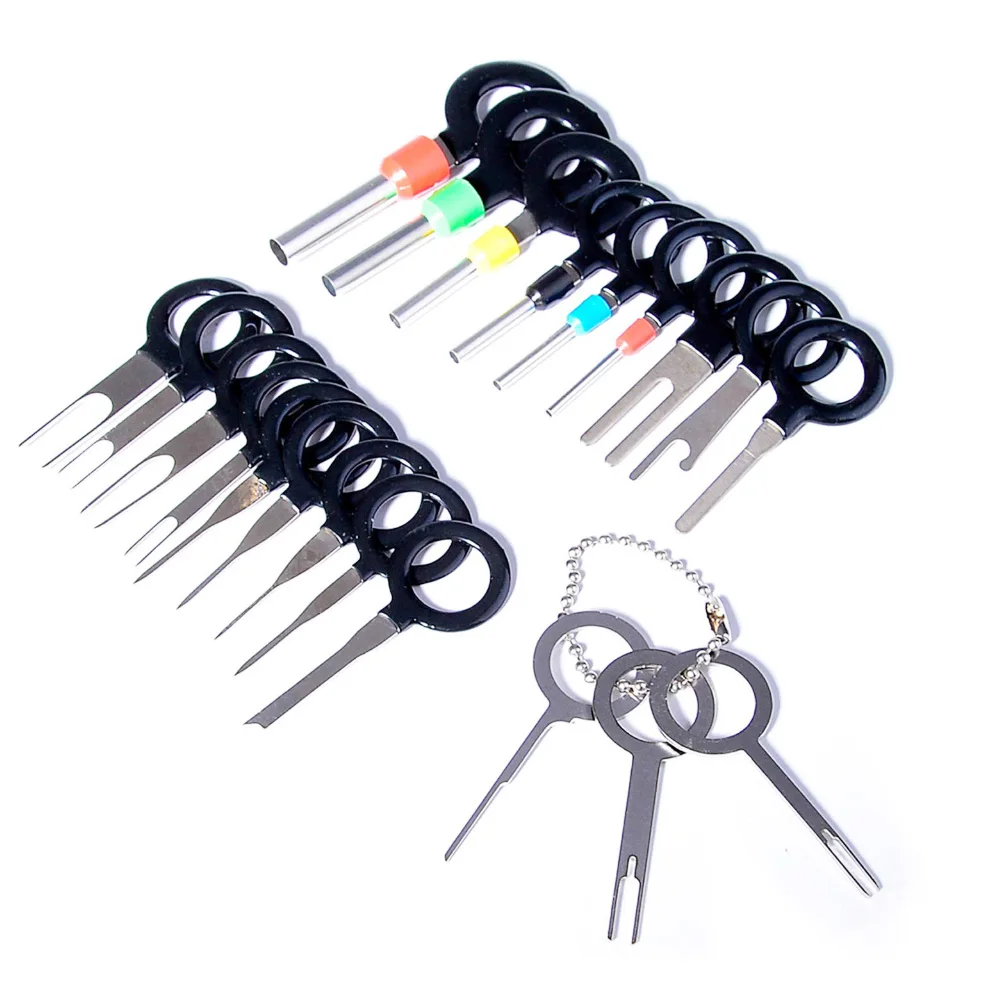 21Pcs Terminals Removal Key Tool Electrical Wiring Crimp Connector Pin Extractor Car Repair Tools Keys Automotive Plug Puller