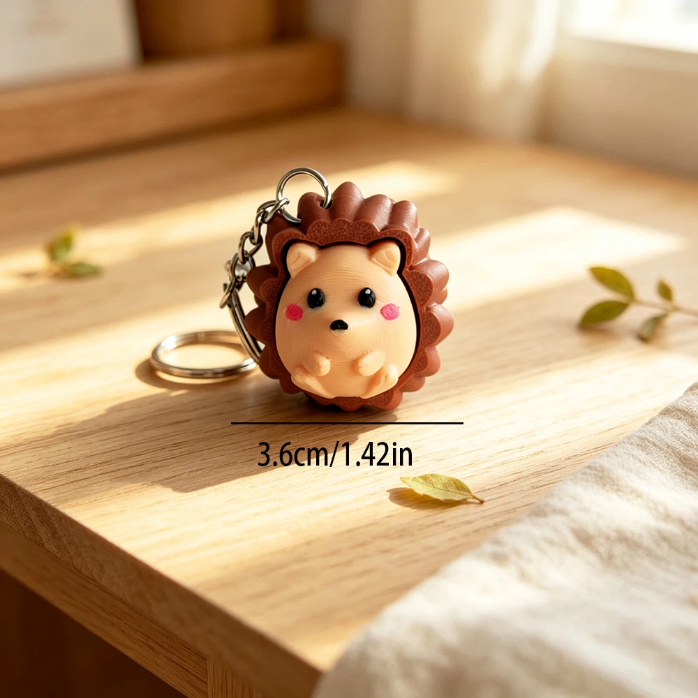 Clickable Hedgehog 3d Printing Decompression Button Backpack Hanging Car Accessories Multifunctional Unique Keychain