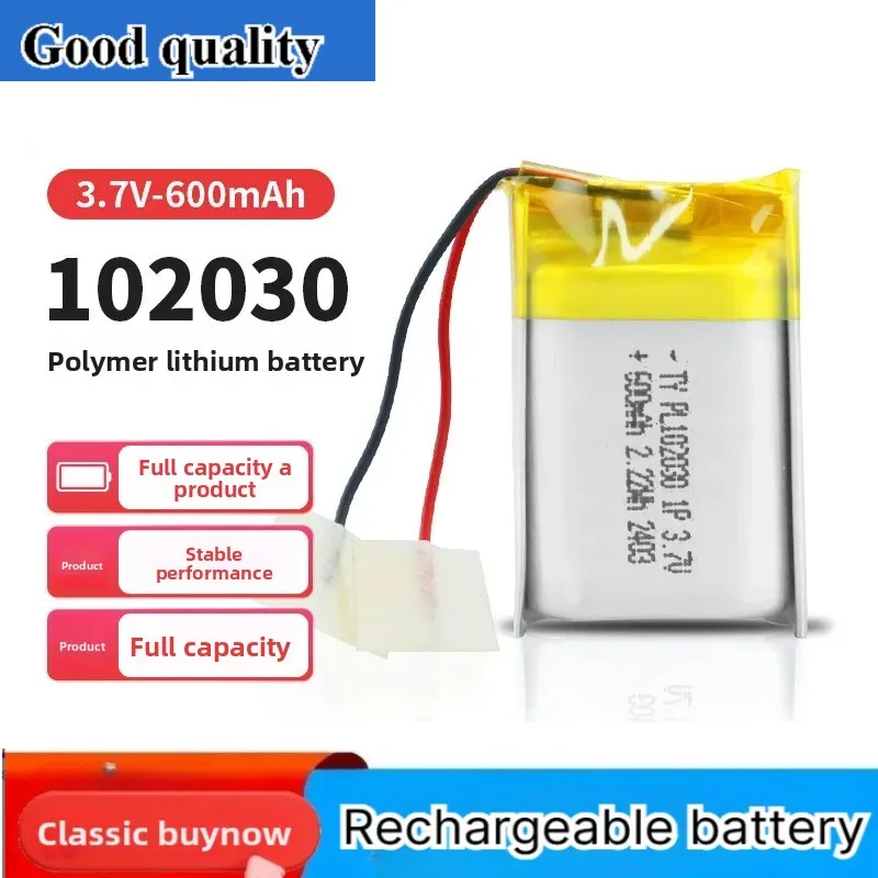 for 102030 Polymer Lithium Battery 3.7V 600mAh Rechargeable Soft Pack for Smart Lock Dog Trainer
