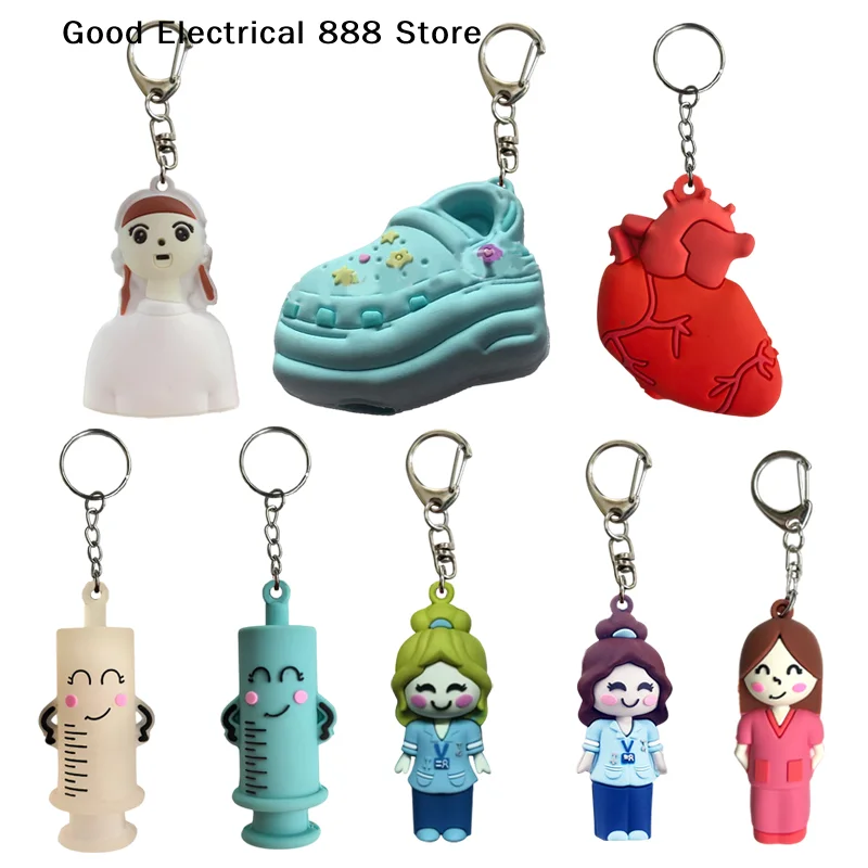 1PCS Paw Print Girl Shaped Ampoule Bottle Opener Keychain Rubber Cutter Medication Vial Breaker Tool for Home Nurses & Doctors