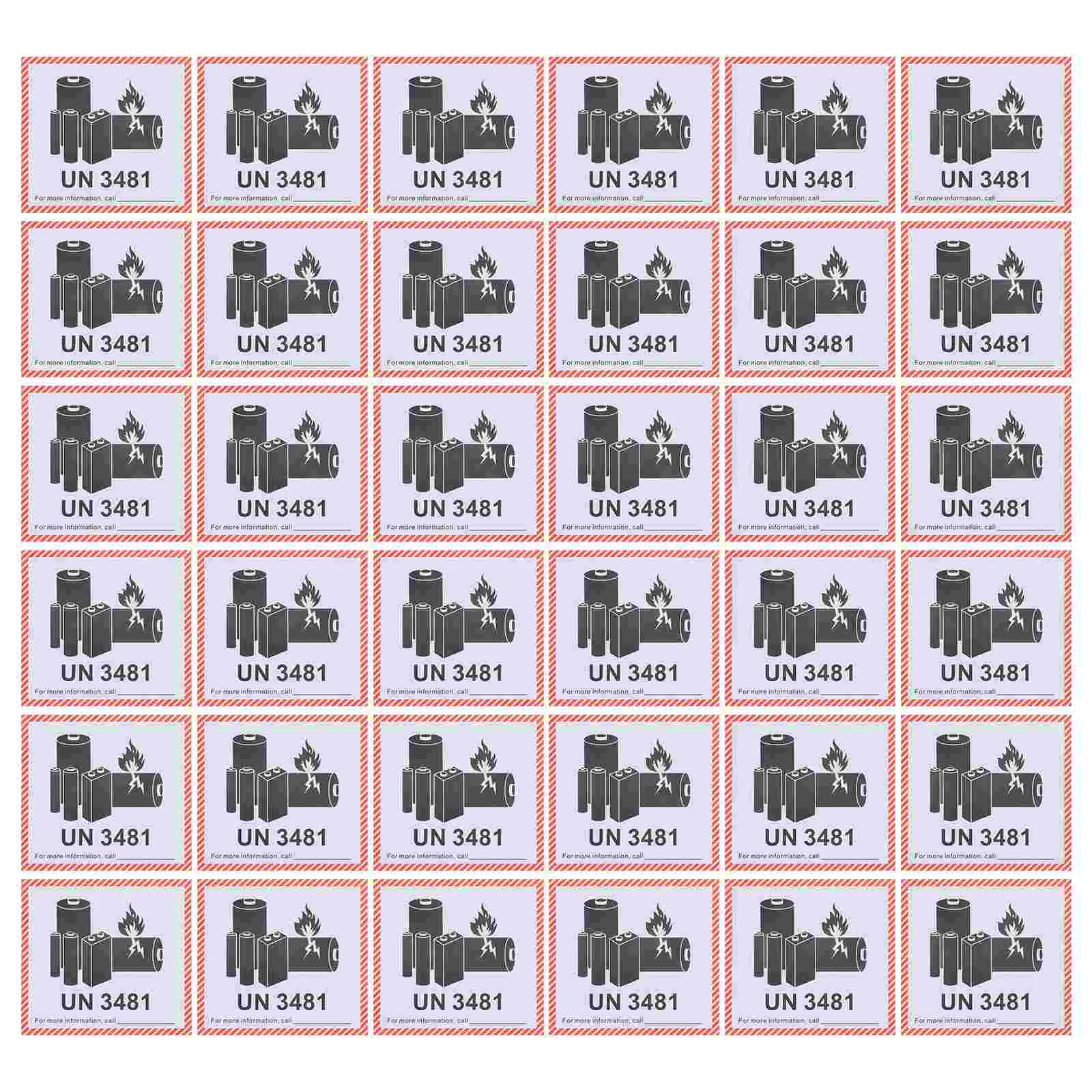 100 Vellen Verzendlabels Un3481 Vuur Lithium Batterijen Stickers Koperen Plaat