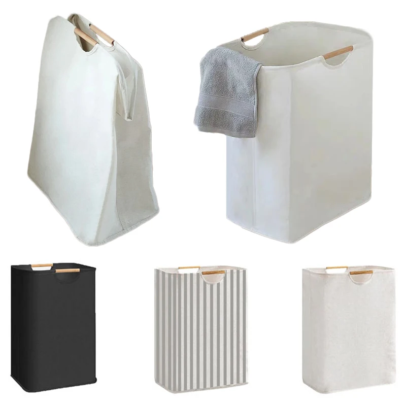 

Waterproof Foldable Laundry Basket Bathroom Storage Basket For Dirty Clothes Cotton Linen Clothes Sundries Organizer With Handle