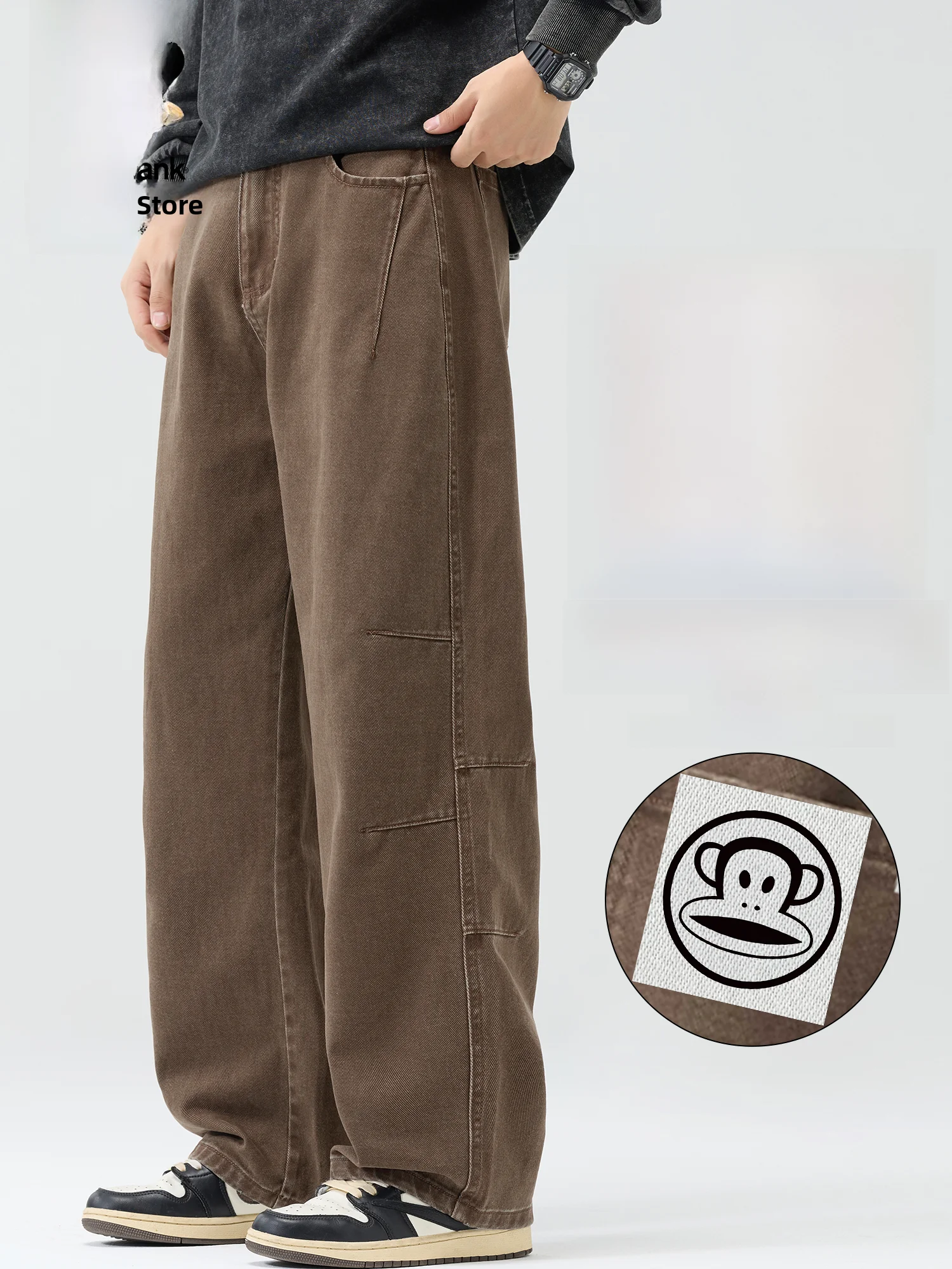 

Мужские повседневные прямые хлопковые брюки PaulFrank, новые весенние свободные спортивные длинные брюки, простой дизайн, удобная одежда