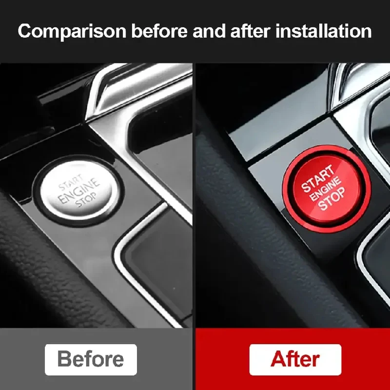 Car Engine Start Button Ignition Key Ring Cover Trim for VW Golf 7 MK7 VII GTI R Jetta CC Arteon Passat B8 Touareg T-roc