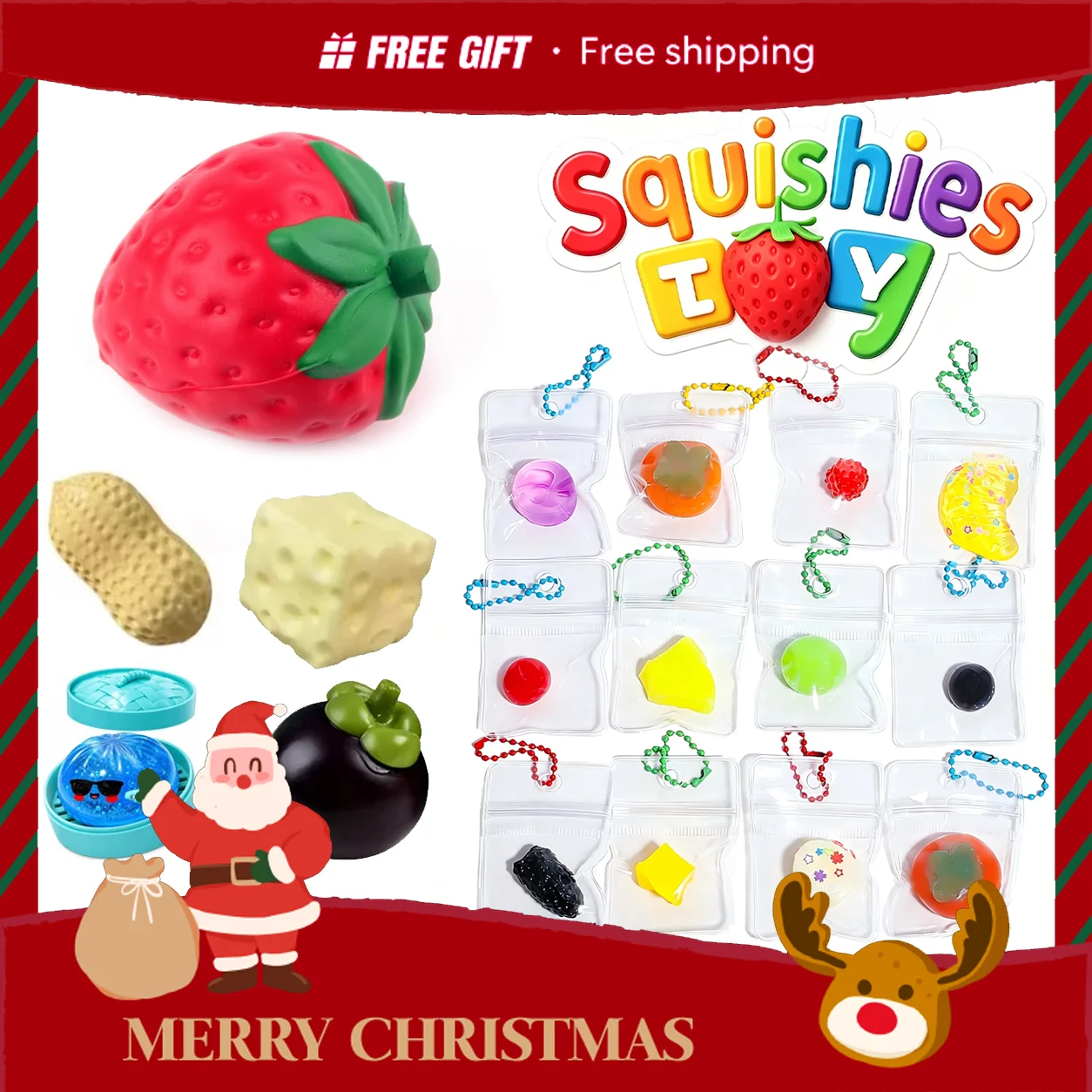 30+ Christmas Halloween Gift Realistic Fruit Vegetable Squishy Toys Soft Slow Rebound Fidget Squeeze Toy Stress Relief Sensory