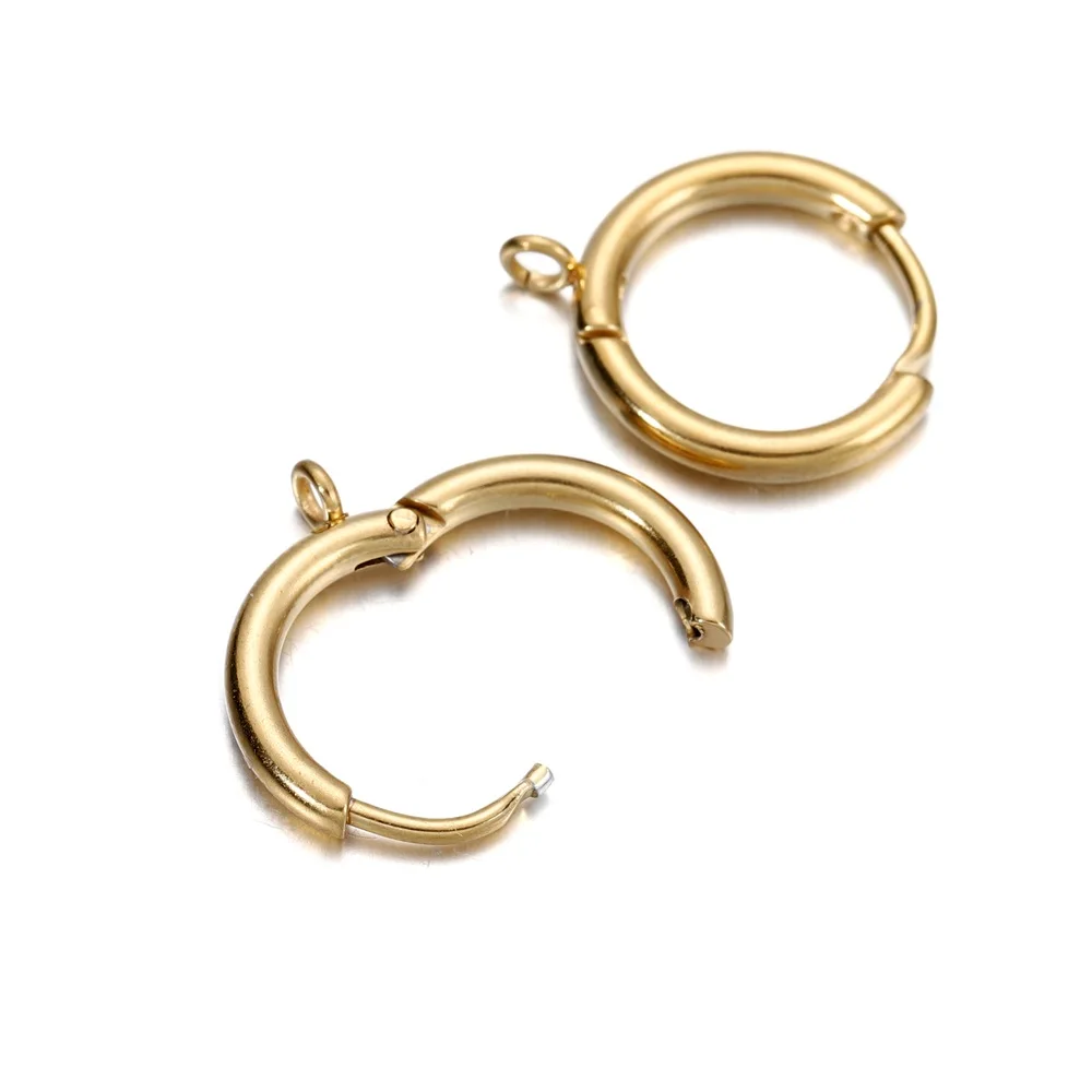10 Teile/los Edelstahl Huggie Ohrring Haken mit Schleife Runde Ohr Beitrag mit Offenen Biegering für DIY Schmuck Machen Zubehör – Detail 3