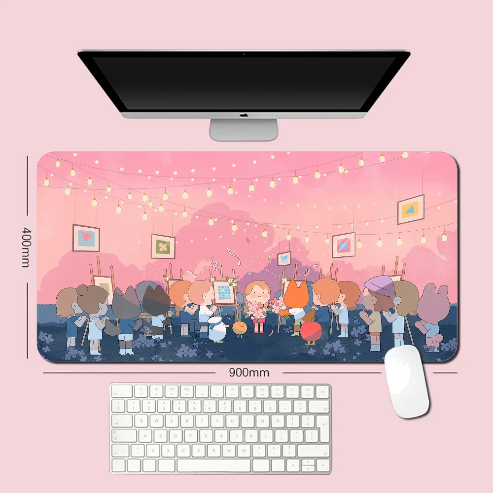 

Personality Pink Anime girl Mousepad Large Mouse Mat Gaming Mousepads Big Gamer Mousepad company Rubber Keyboard Mats Desk Pads