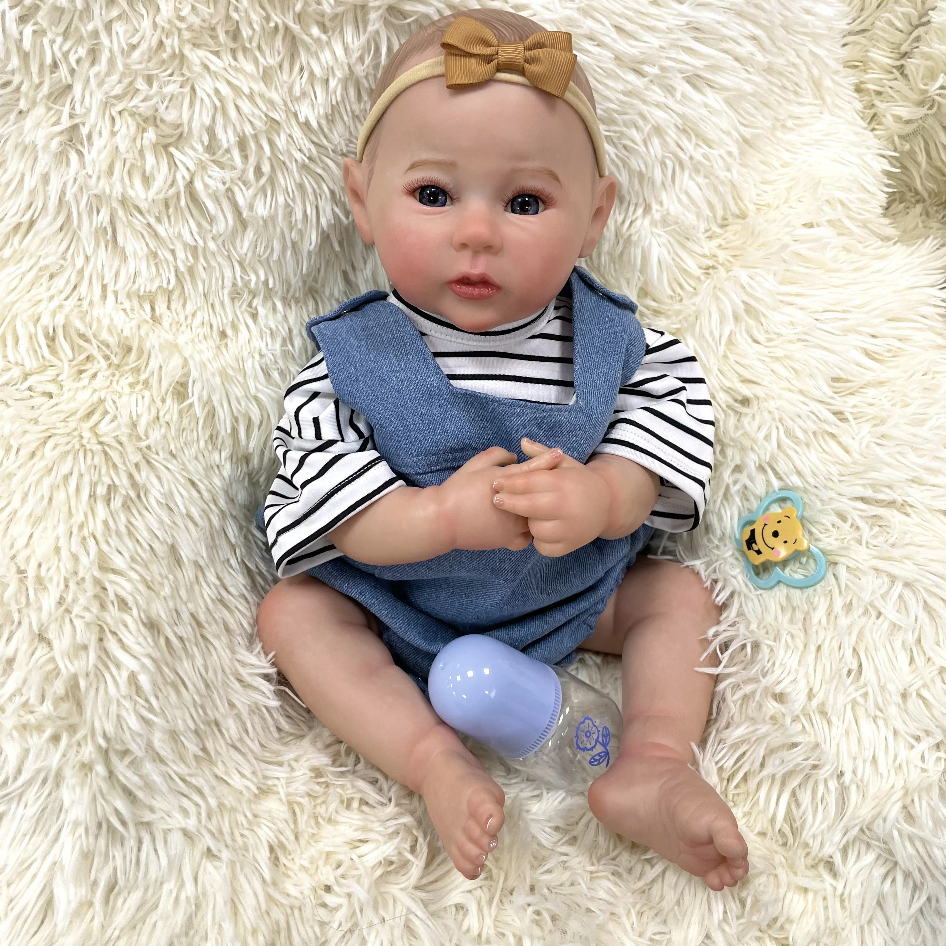 

Cokela 50 см/22 дюйма, реалистичная кукла, милая виниловая кукла, настоящая мягкая на ощупь детская игрушка, силиконовая кукла Reborn, детские рождественские подарки