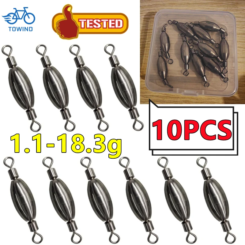 10PCS/ Box Brass Swivel Weight Sinker Connector Replace The Swivel and Lead Sinker In Bobber or Flaot Fishing Tackle Accessories