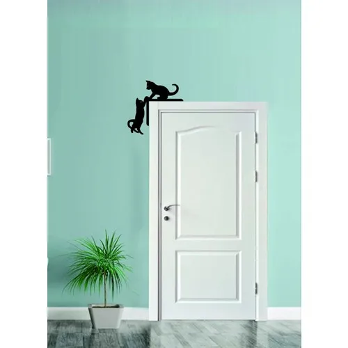 Cats Mirror Door Corner Decor Cute Cats Wall Ornament Wood Laser Cut Decorative Table