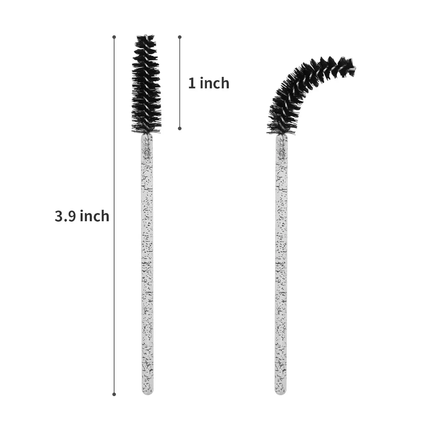 200PCS Disposable Mascara Brush Wand for Lashes and Eyebrows - Eyelash Extension Supplies in Black