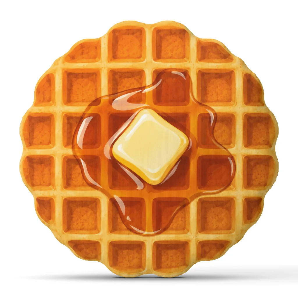 Waffle Plush Pillow Breakfast Food Cushion with Butter and Syrup Brunch Lover Gift Irregular Stuffed Throw Pillow Home Decor