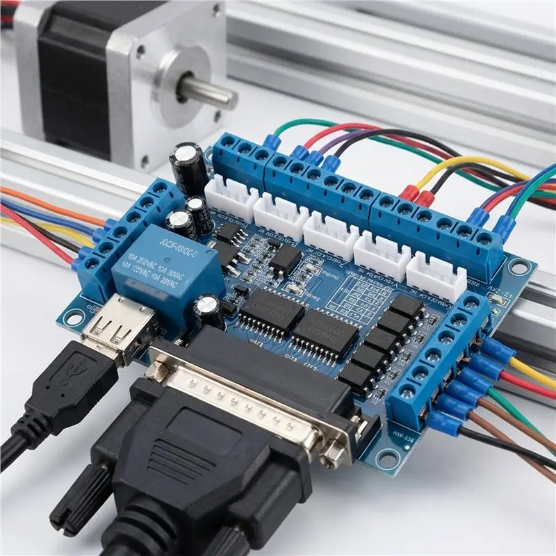 A84X-Interface Board Engraving Machine Interface Board CNC 5 Axis With Optocoupler Adapter Stepper Motor Driver + USB Cable