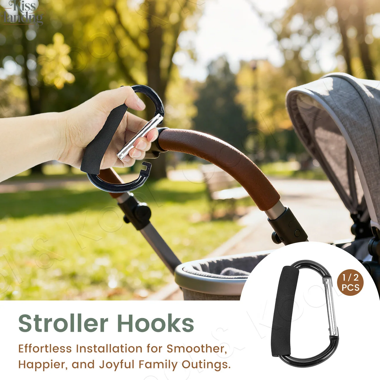 1pc/2pc Large Carabiner Stroller Hooks Organizer Aluminum D Ring Spring Snap Keychain Clip Carry Handle