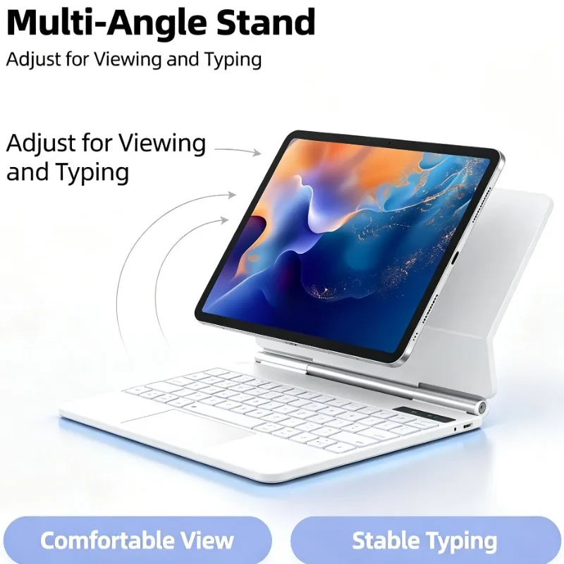 Smart Contact Keyboard Case Trackpad Pogo Pin Design for iPad Air 6 11 iPad Air 11 M3 iPad Pro11 iPad Air 4 Air5 10.9 Lightweigh