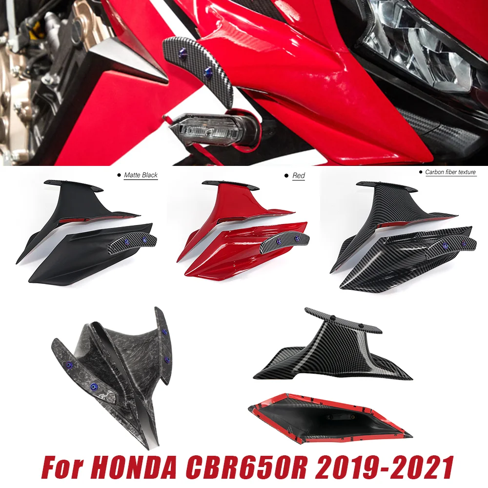 

For HONDA CBR 650R CBR650R 19-21 Motorcycle Aero Winglets Front Fairing Air Deflector Wing Kit Racing Spoiler Aerodynamic Wing