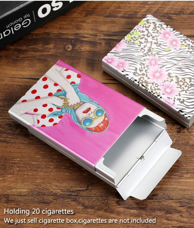 Klassische Animation Anime niedlich 89mm Rauch geschenk für Raucher Metall Medium Zigaretten etui Box benutzer definierte Logo Foto Farbdruck – Detail 7