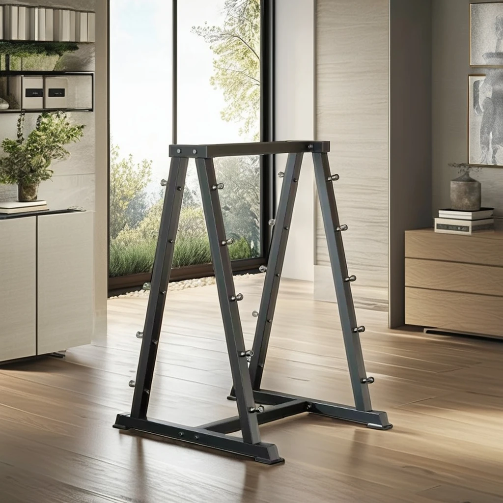 رف أثقال من الفولاذ مكون من 10 قطع معدات تخزين رفع الأثقال في صالة الألعاب الرياضية المنزلية #1