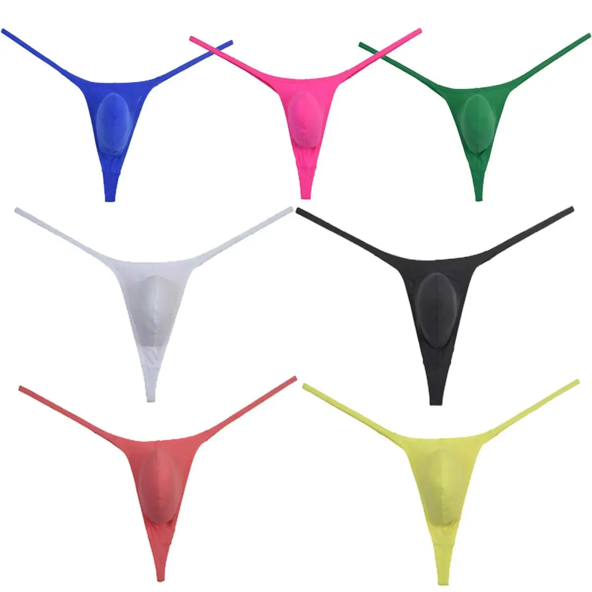 

Men's Underwear Thong Pouch Enhance String Brief Male Bikini G-String Low-Rise Ultrathin Comfy Invisible Underwear for Suits