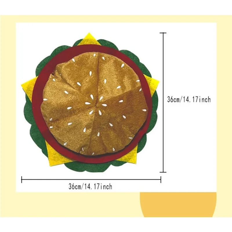 Halloween Performance Photo Hamburger Hat Pizza Quirky Party Fries Hat Thanksgiving Roast Chicken Leg Hat Cosplay Accessory view 6