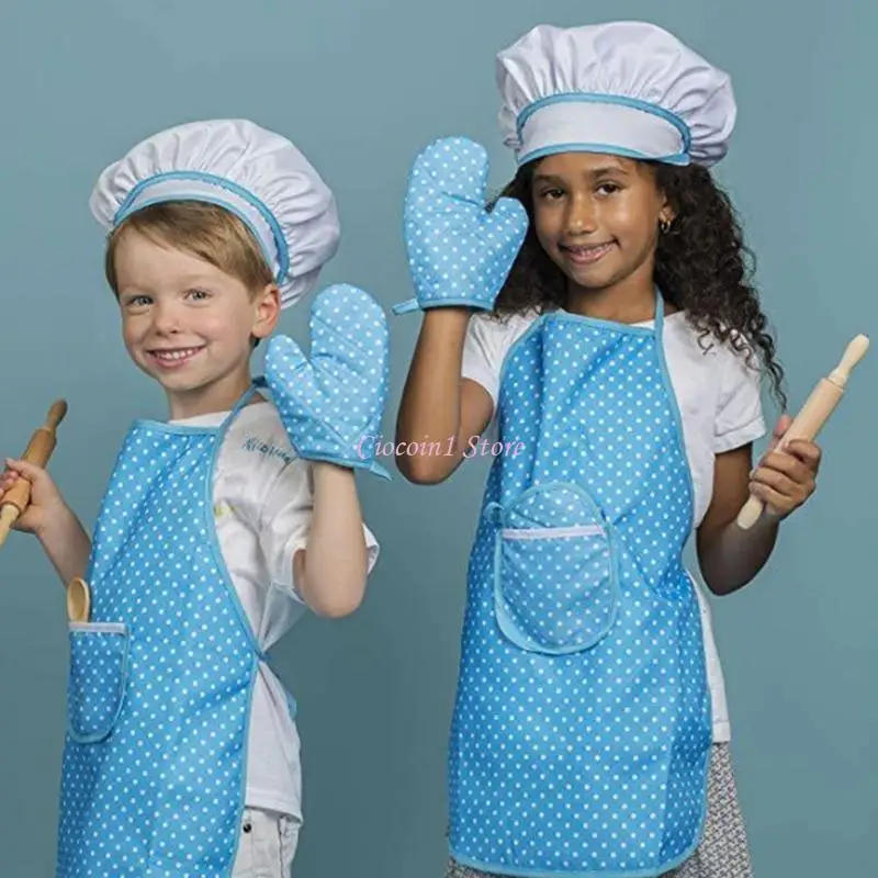 

Y1UB Kids Cake Set с фартуком, шляпой шеф-повара, 11 % детей, выпекающих шеф-повар, роль для игр для игрушек для 3-8-летнего G g