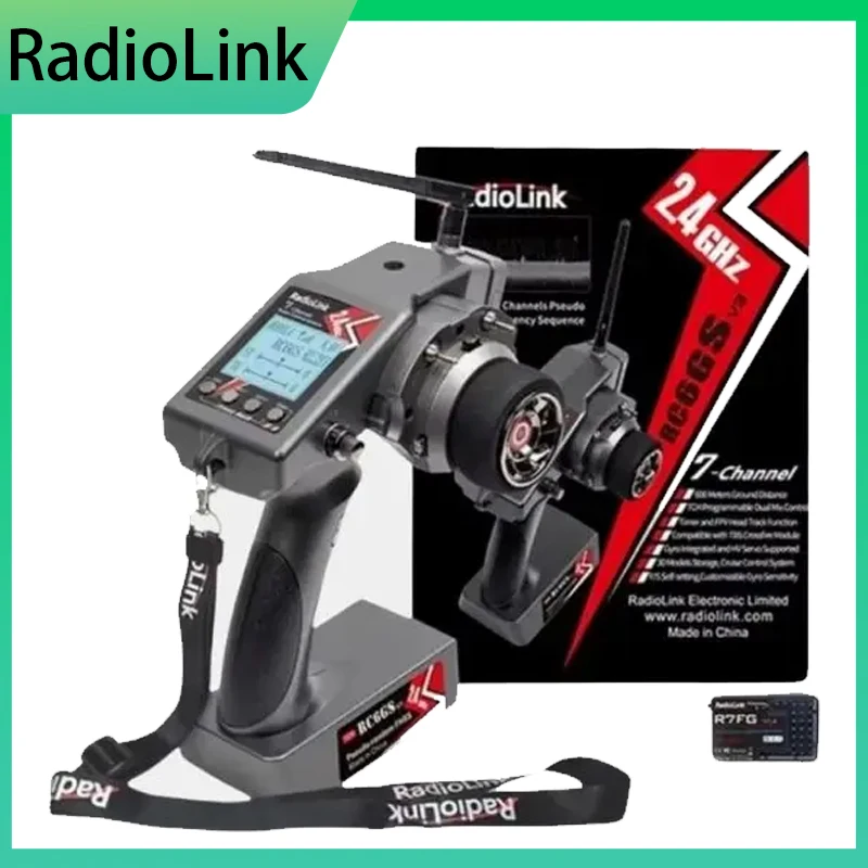 

Radiolink Новый RC6GS V3 2,4 G 7-канальный радиопередатчик с приемником R7FG Гироскопическая телеметрия в комплекте Пульт дистанционного управления