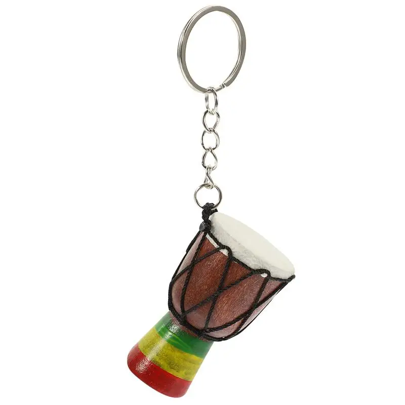الأفريقية طبل المفاتيح Djembe طبل قلادة صغيرة طبل حلقة رئيسية أداة عزف موسيقى معلقة حلية الكونغو الطبول مجوهرات المراهقين الرجال